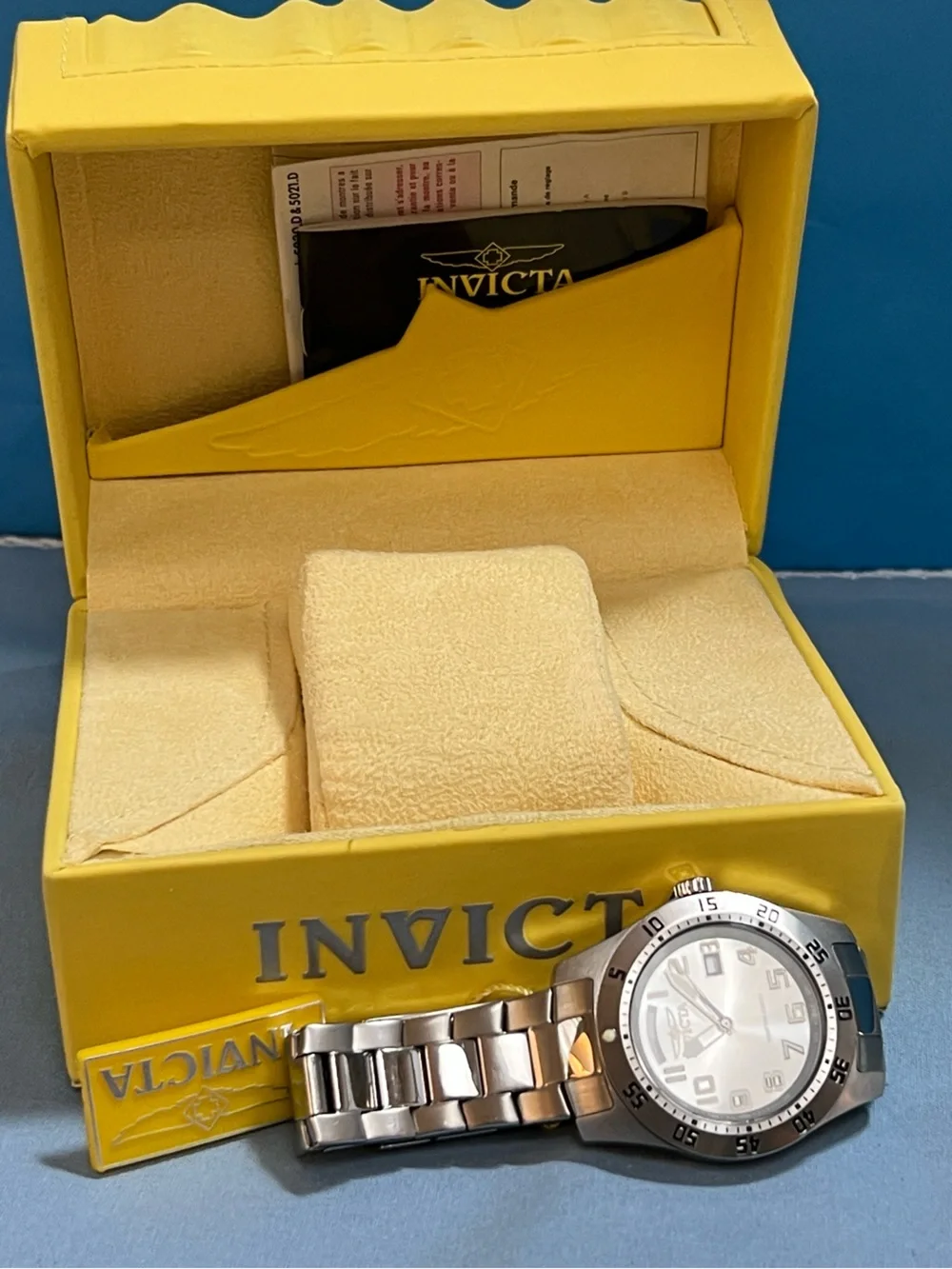 Invicta Two-Tone Silver Watch with Silver Face & Dials. Model 5249